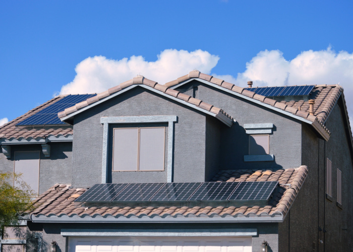 house with solar panels on the roof